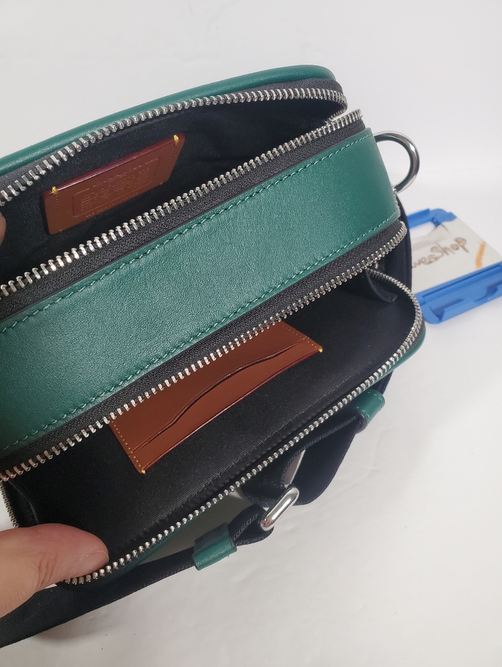 NWT Coach Men’s Wyatt Crossbody Bag In Signature Canvas CW365 Silver/Sea Green - Picture 6 of 6